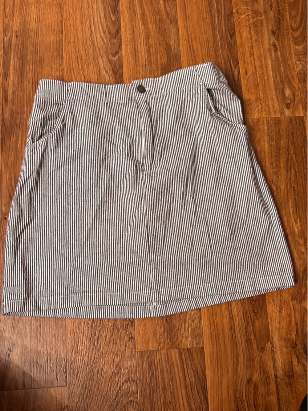Hollister Navy and White Pinstripe Skirt